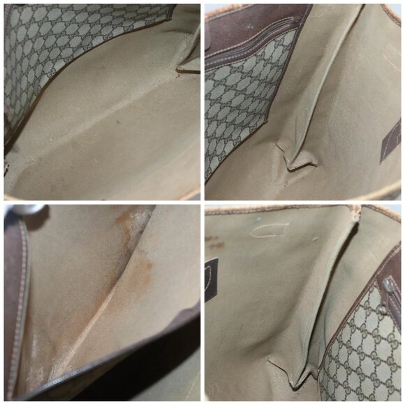 GUCCI GG Supreme Web Sherry Line Tote Bag PVC Beige Gold 39 02 091 Auth - Picture 14 of 15